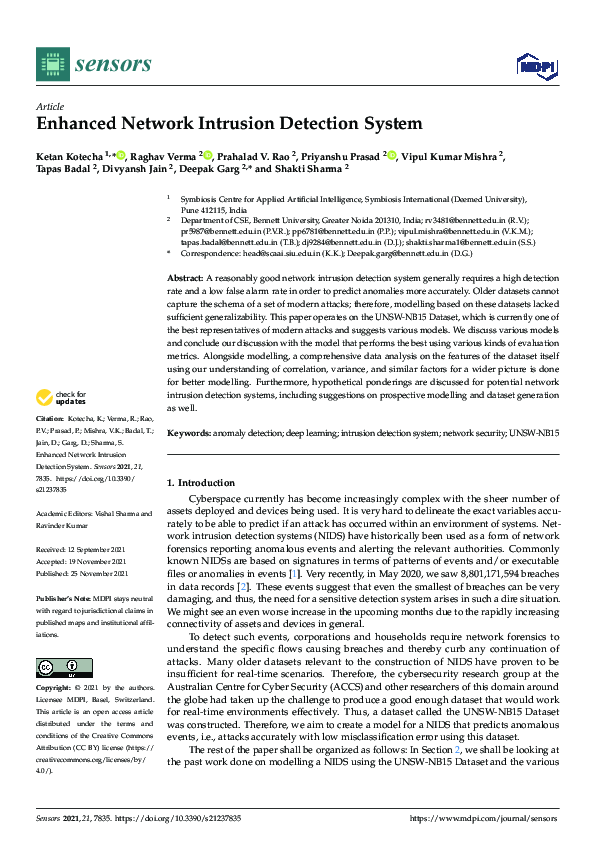 (PDF) Enhanced Network Intrusion Detection System