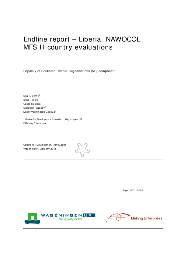 (PDF) Endline report – Liberia, NAWOCOL MFS II country evaluations