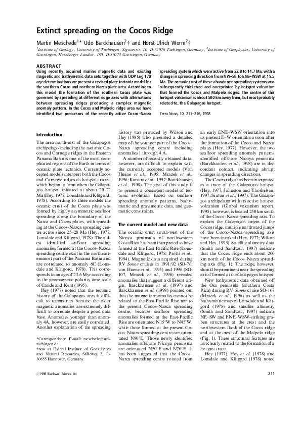 (PDF) Extinct spreading on the Cocos Ridge