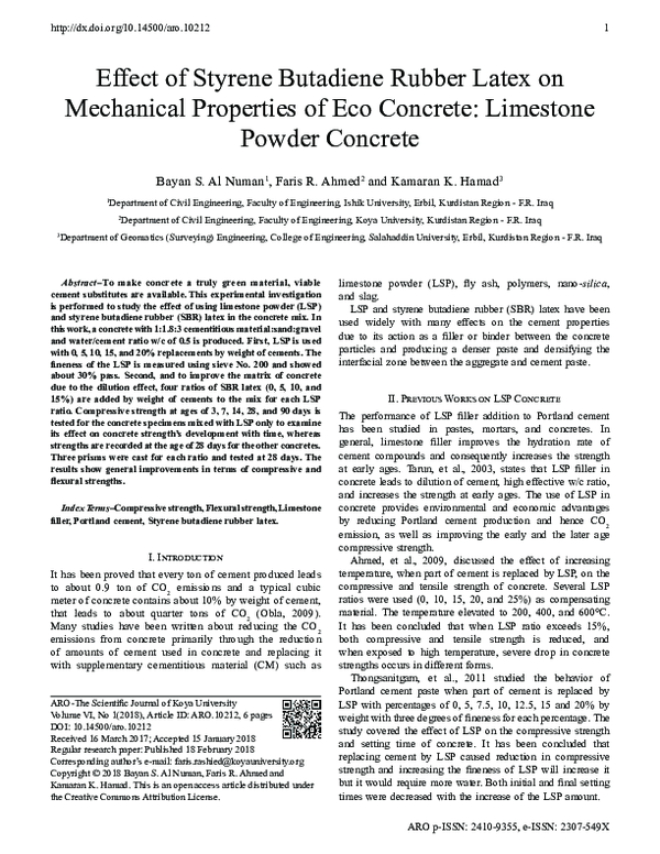 (PDF) Effect of Styrene Butadiene Rubber Latex on Mechanical Properties ...