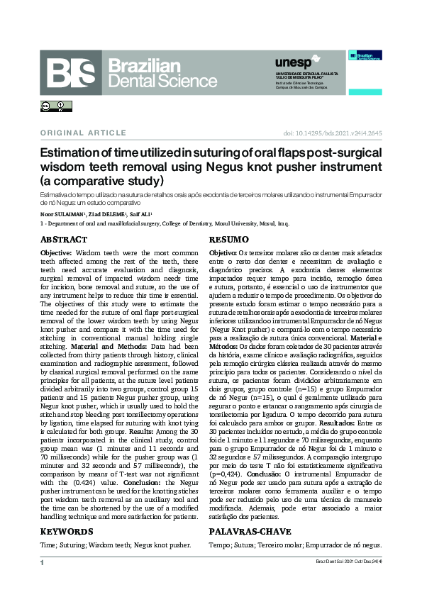(PDF) Estimation of time utilized in suturing of oral flaps post ...
