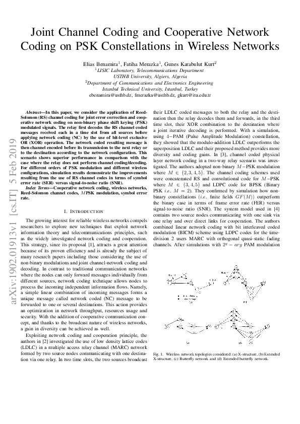 (PDF) Joint Channel Coding and Cooperative Network Coding on PSK ...