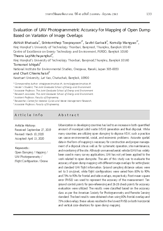(PDF) Evaluation of UAV Photogrammetric Accuracy for Mapping of Open ...