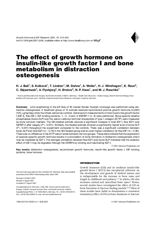 The effect of growth hormone on insulin-like growth factor I and bone ...