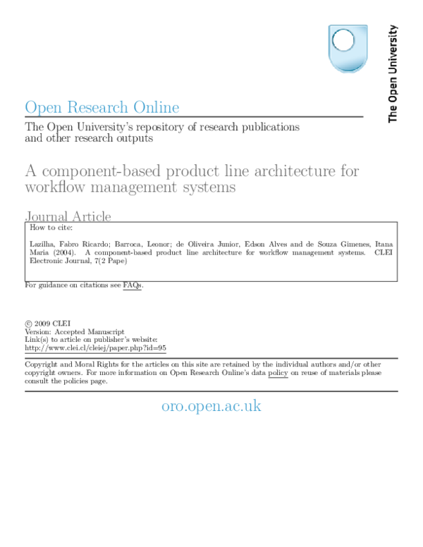 (PDF) A component-based product line architecture for workflow ...