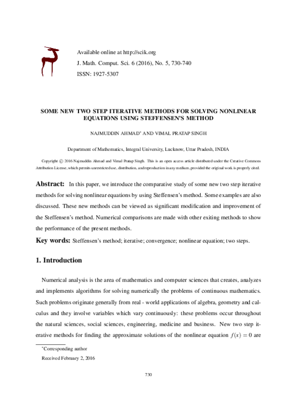 (PDF) Some new two step iterative methods for solving nonlinear ...