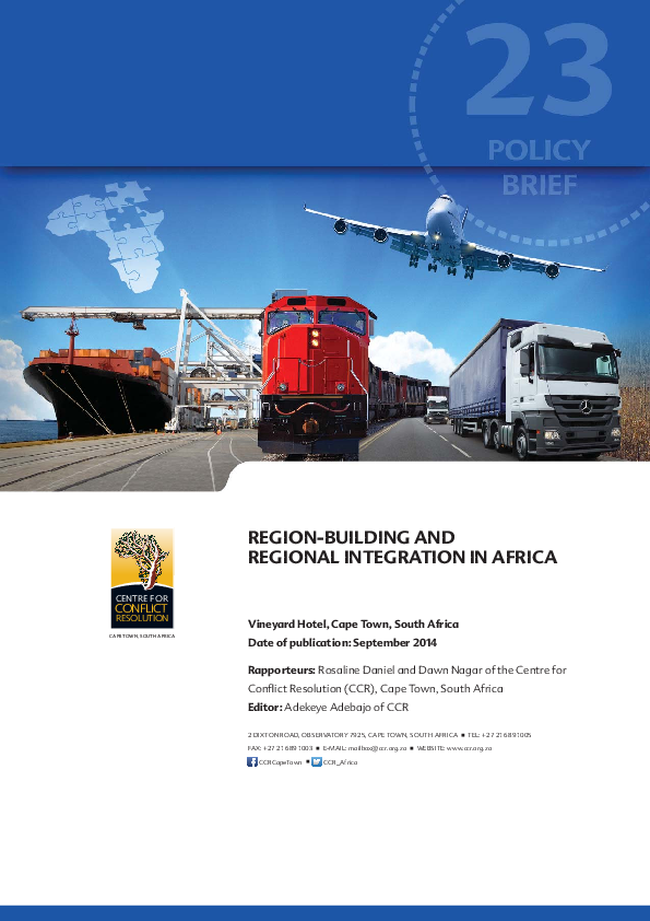(PDF) Region-Building and Regional Integration in Africa