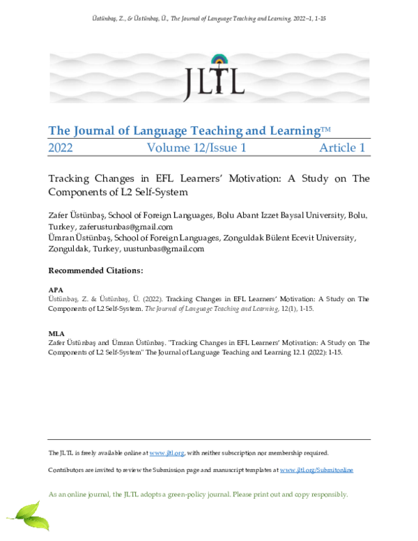 (PDF) Tracking Changes in EFL Learners' Motivation: A Study on The ...