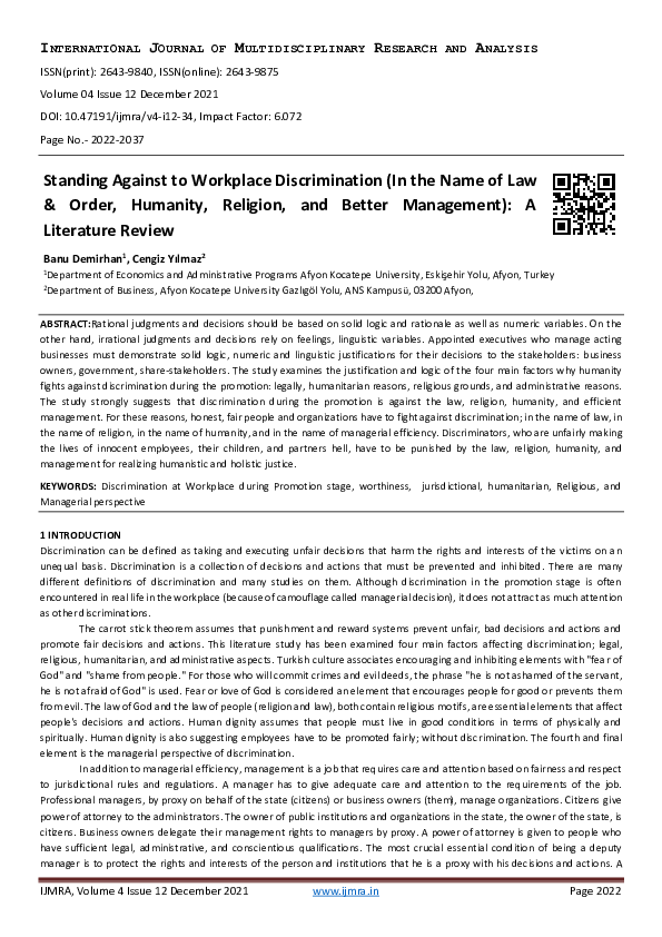 (PDF) Standing Against to Workplace Discrimination (In the Name of Law ...