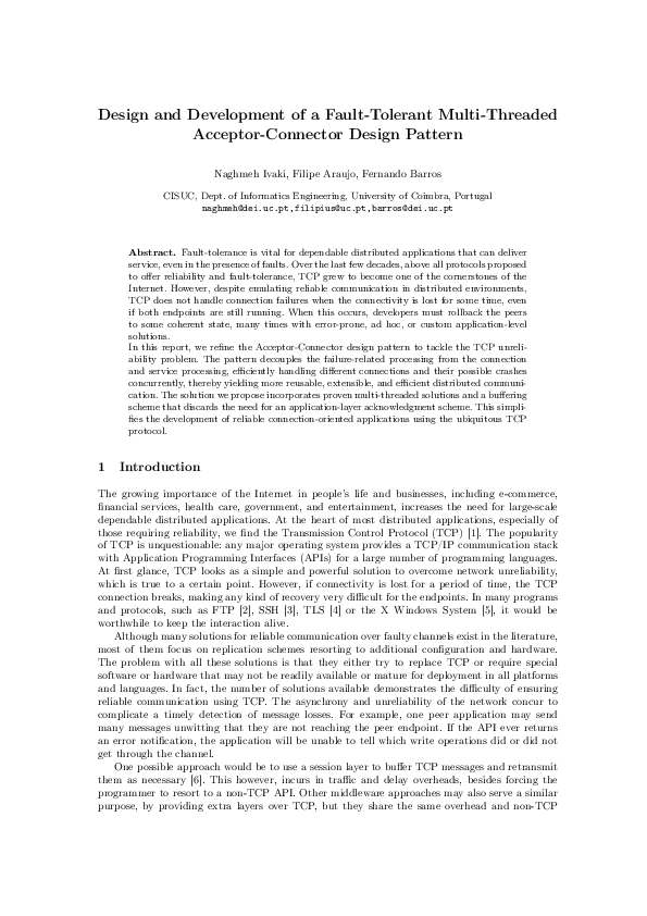 (PDF) Design and Development of a FaultTolerant MultiThreaded