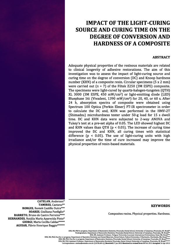 (PDF) Impact of the light-curing source and curing time on the degree ...
