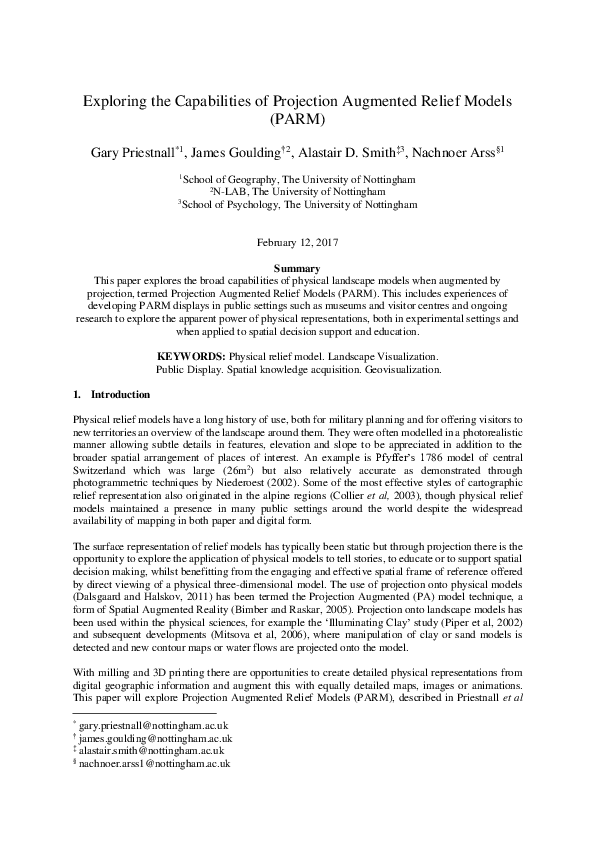 (PDF) Exploring the capabilities of Projection Augmented Relief Models ...