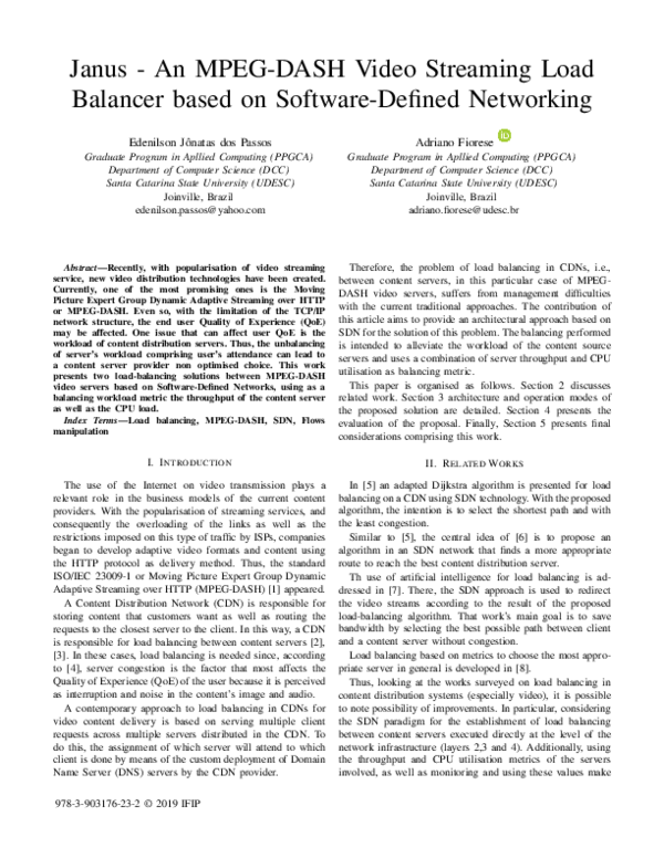 (PDF) Janus - An MPEG-DASH Video Streaming Load Balancer based on ...