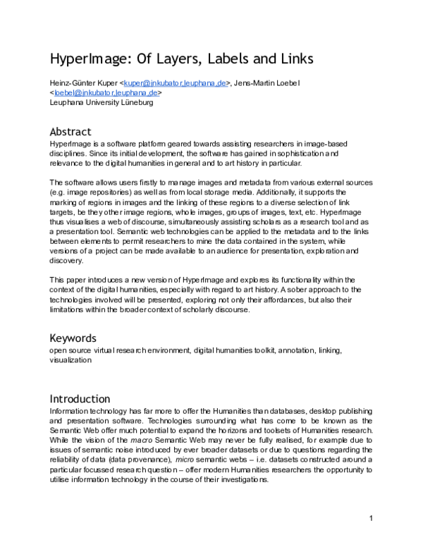 (PDF) HyperImage: Of Layers, Labels and Links
