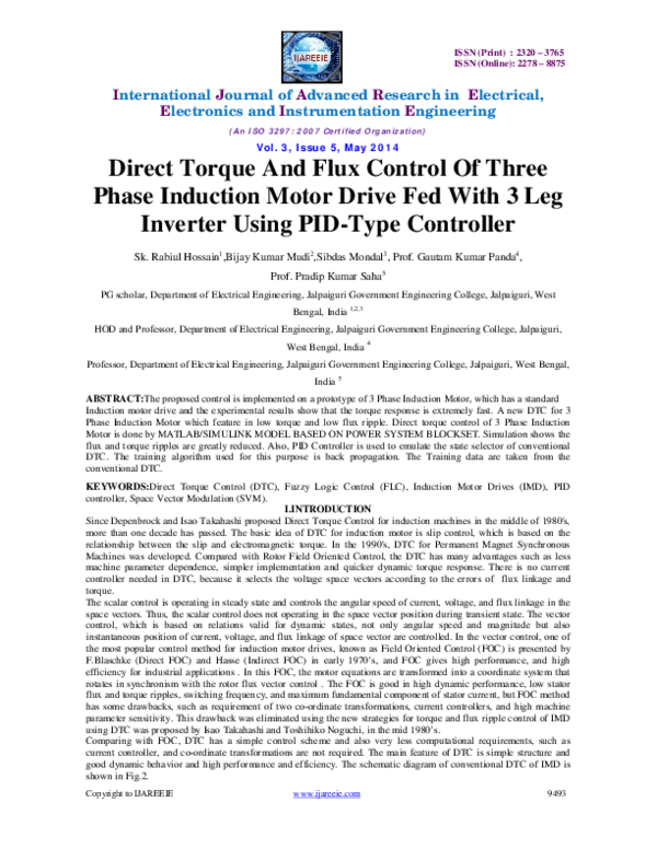 (PDF) Direct Torque And Flux Control Of ThreePhase Induction Motor ...