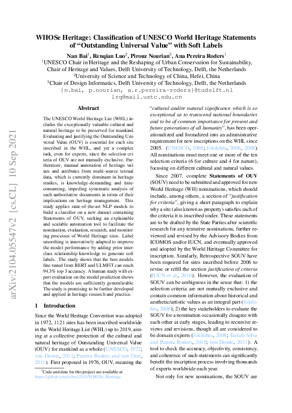 (PDF) WHOSe Heritage: Classification of UNESCO World Heritage ...