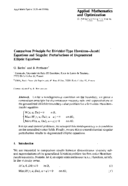 (PDF) Comparison principle for dirichlet-type Hamilton-Jacobi equations ...