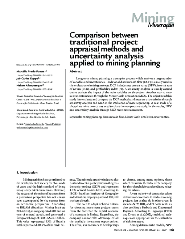 (PDF) Comparison between traditional project appraisal methods and ...