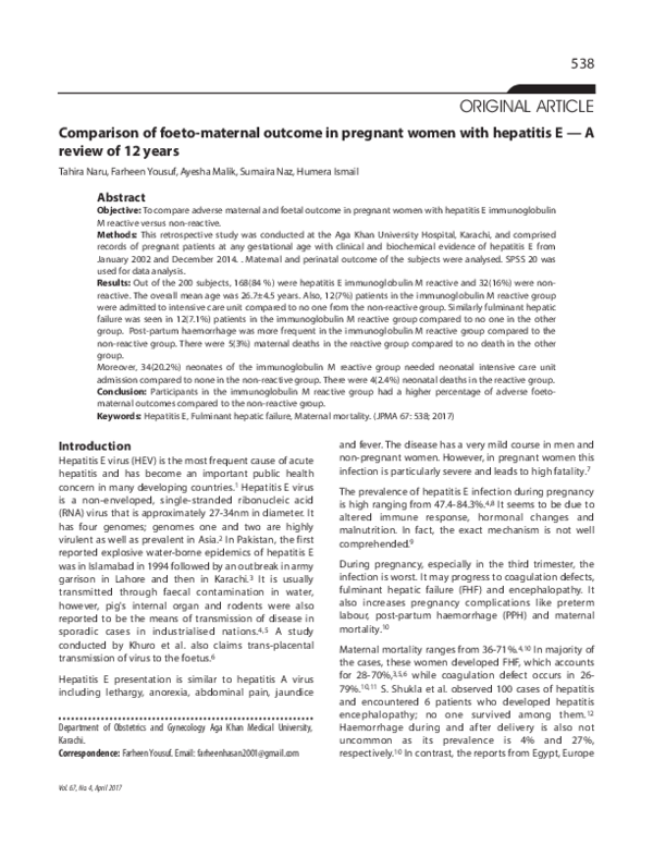 (PDF) Comparison of foeto-maternal outcome in pregnant women with ...
