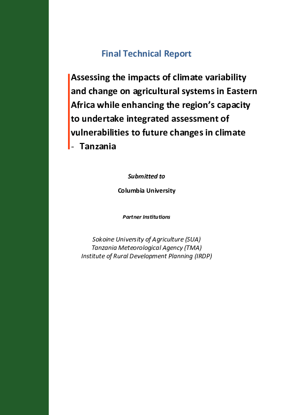 (PDF) Assessing the impacts of climate variability and change on ...