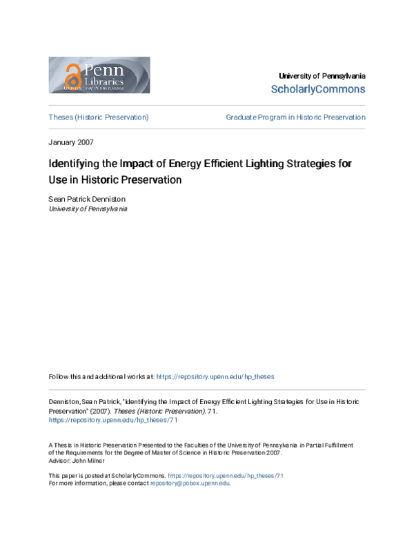 (PDF) Identifying the Impact of Energy Efficient Lighting Strategies ...