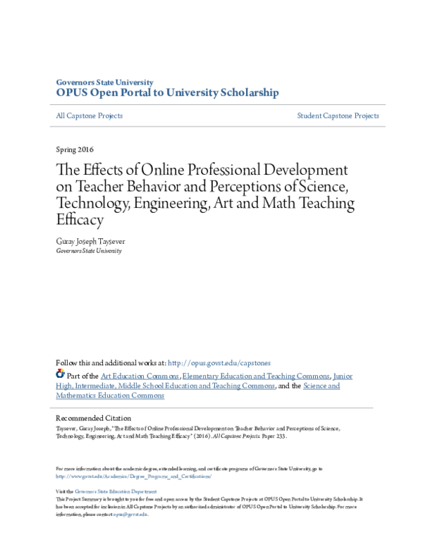 (PDF) The Effects of Online Professional Development on Teacher ...