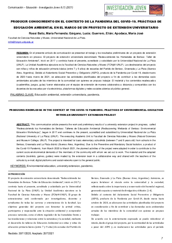 (PDF) Producir conocimiento en el contexto de la pandemia del COVID-19 ...
