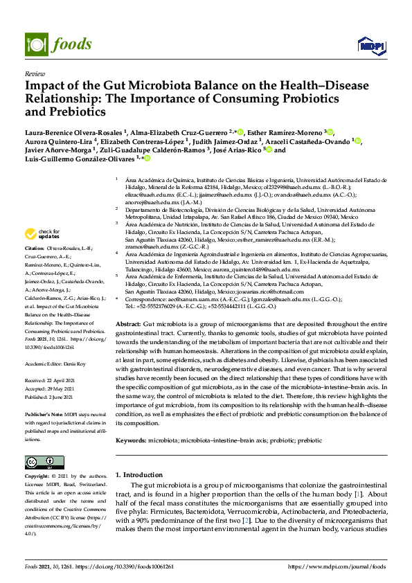 (PDF) Impact of the Gut Microbiota Balance on the Health–Disease ...
