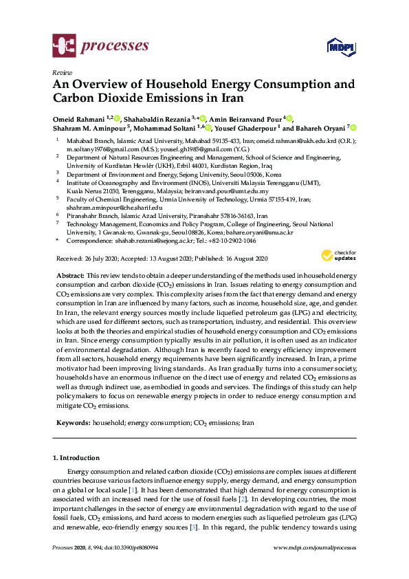 (PDF) An Overview of Household Energy Consumption and Carbon Dioxide ...