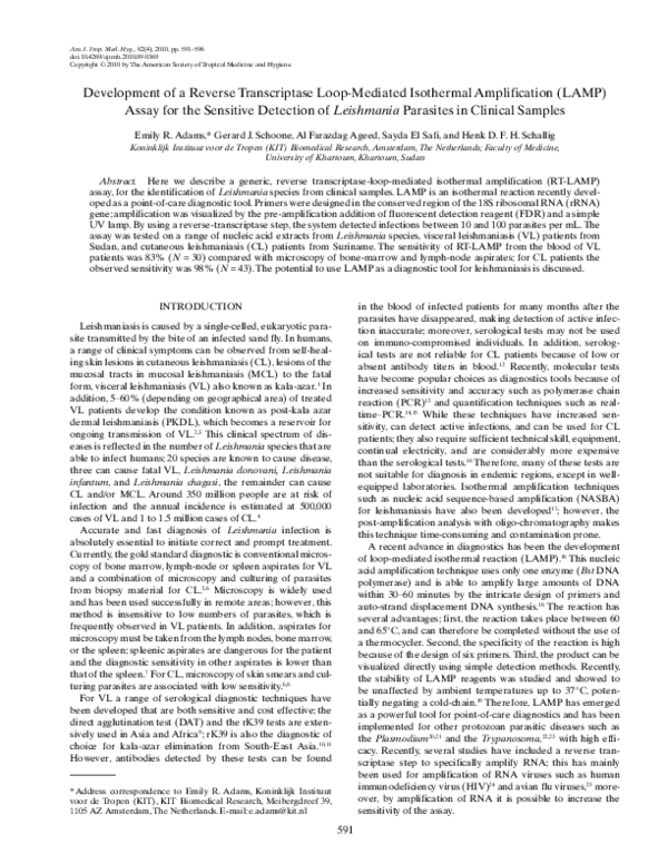 (PDF) Development of a Reverse Transcriptase Loop-Mediated Isothermal ...