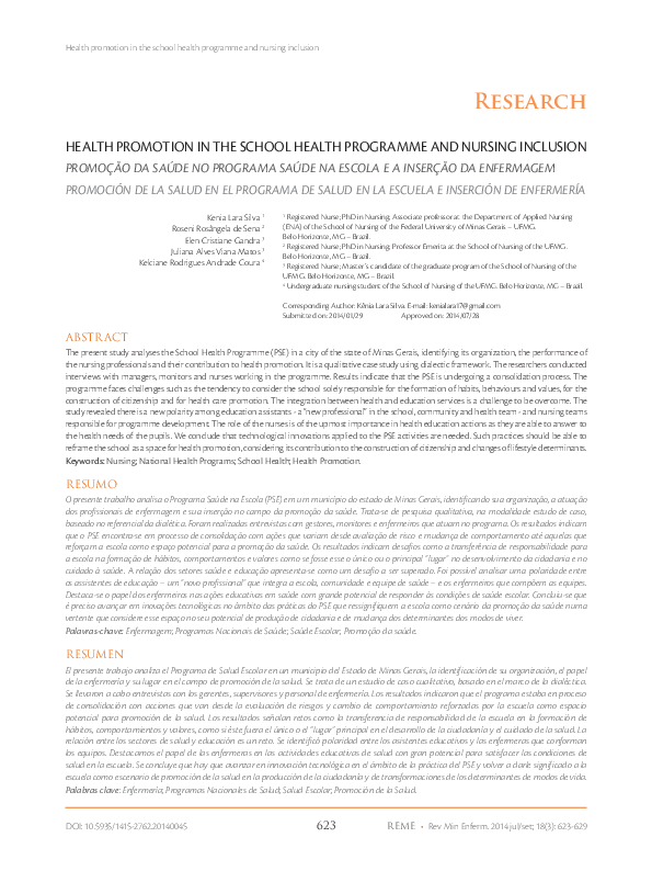 (PDF) Health Promotion in the School Health Programme