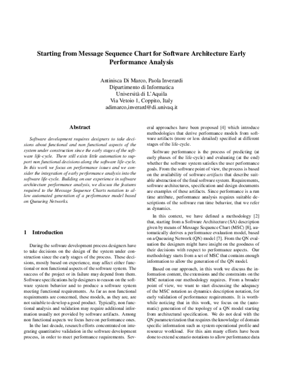 (PDF) Starting from Message Sequence Chart for Software Architecture ...