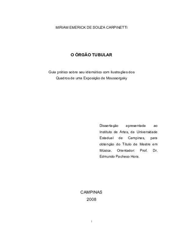 (PDF) O orgão tubular : guia pratico sobre seu idiomatico com ...