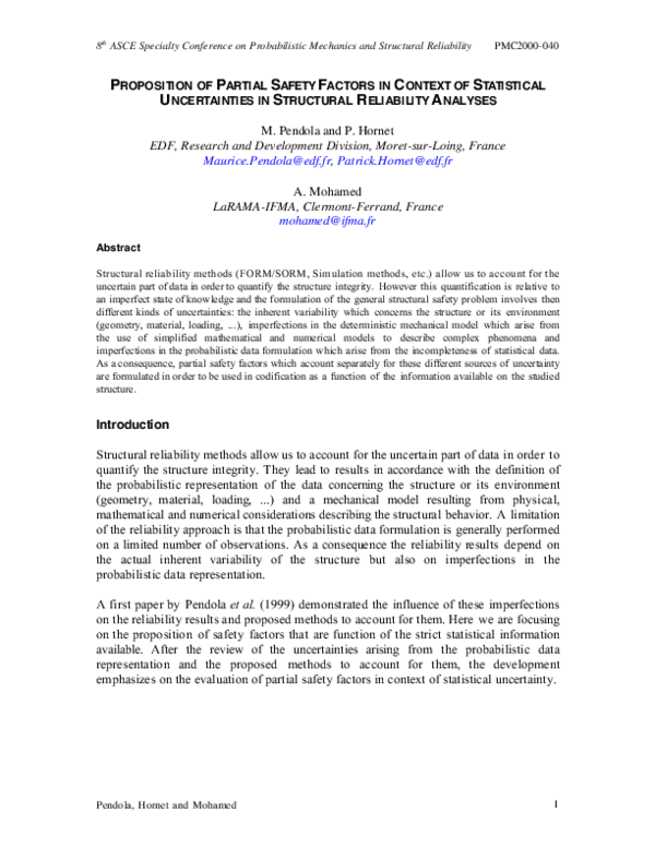 (PDF) Proposition of Partial Safety Factors in Context of Statistical ...