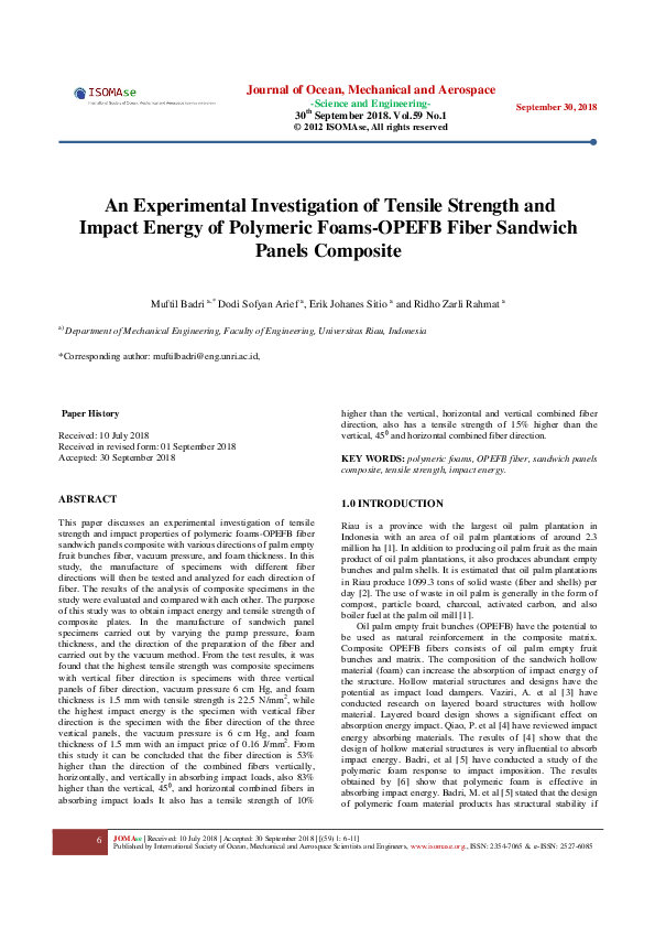 (PDF) An experimental investigation of tensile strength and impact ...