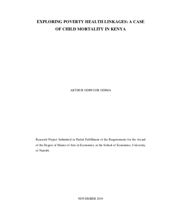 (PDF) Exploring Poverty Health Linkages: A Case of Child Mortality in Kenya