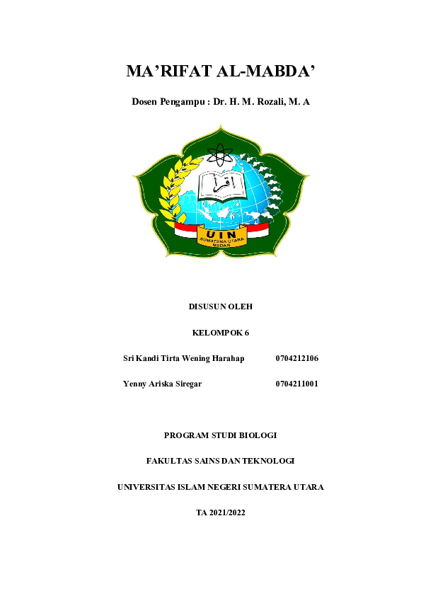 (DOC) MA'RIFAT AL-MABDA'