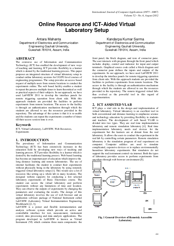 (PDF) Ict-Enabled Labview Based Laboratory for Remote Access Applications
