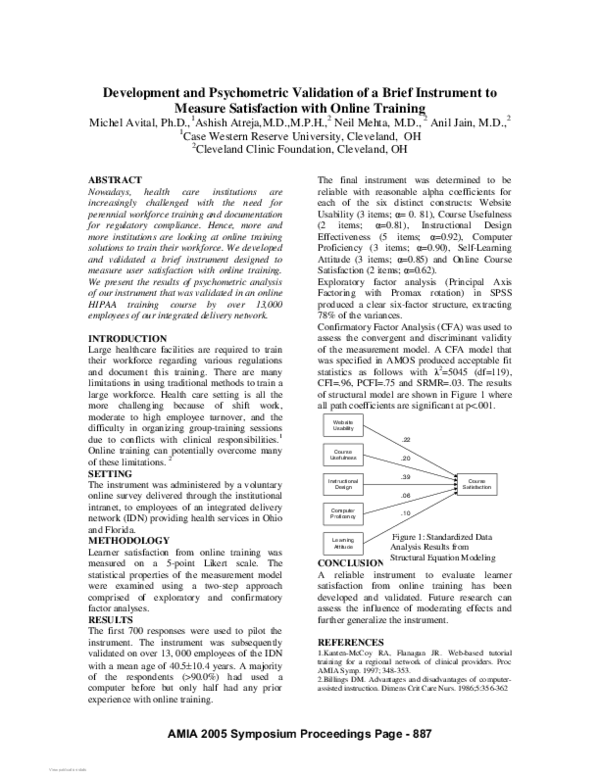 (PDF) Development and psychometric validation of a brief instrument to ...