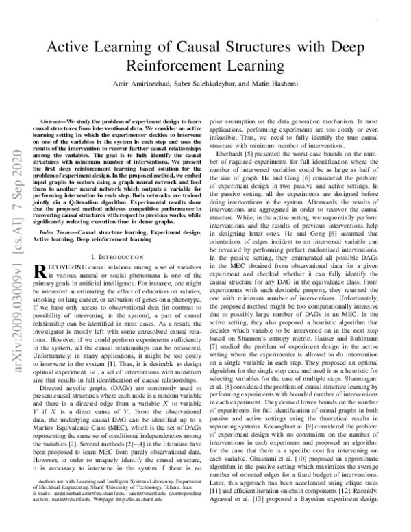 (PDF) Active Learning of Causal Structures with Deep Reinforcement Learning