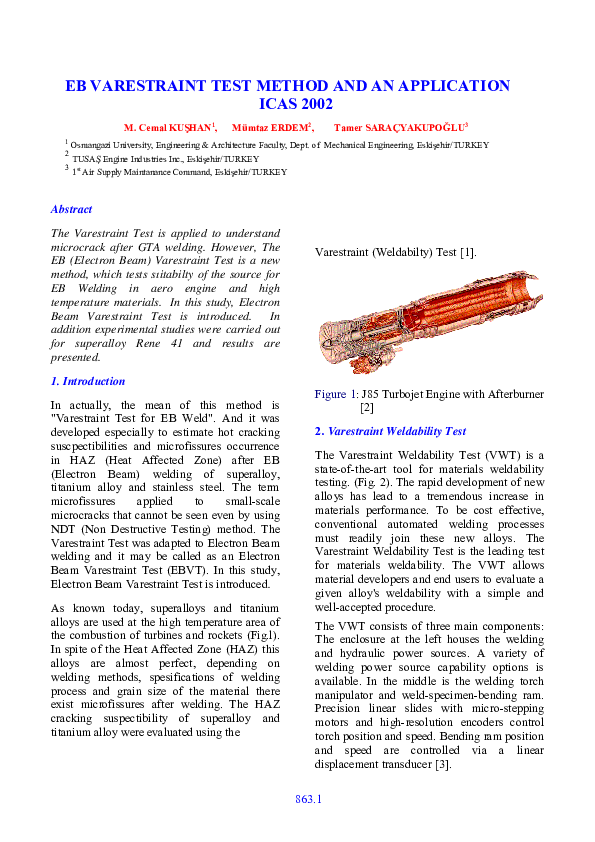 (PDF) EB Varestraint Test Method and an Application