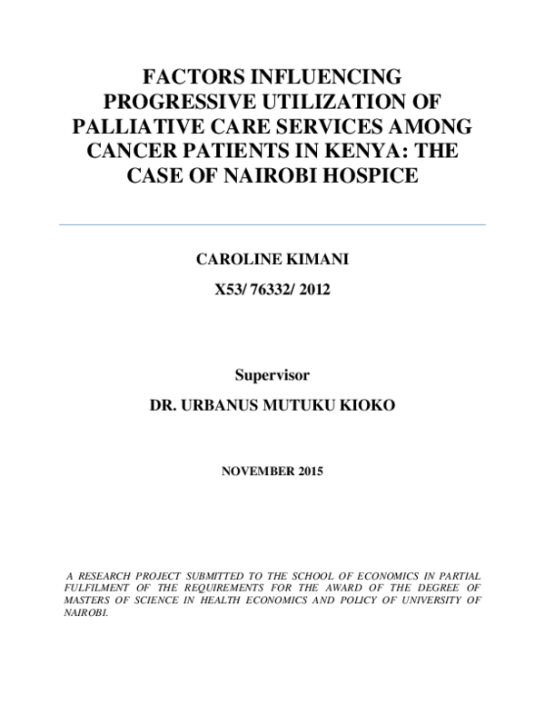 (PDF) Factors influencing progressive utilization of palliative care ...