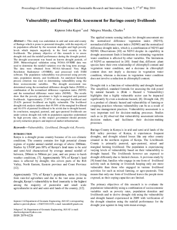 (PDF) Vulnerability and Drought Risk Assessment for Baringo county ...