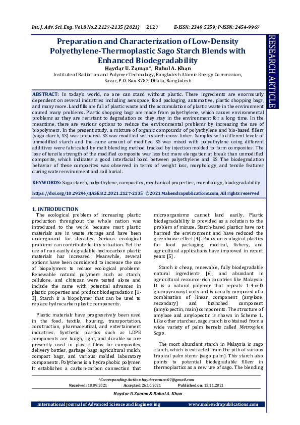 (PDF) Preparation and Characterization of Low-Density Polyethylene ...