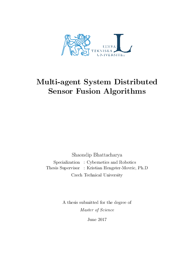 (PDF) Multi-agent System Distributed Sensor Fusion Algorithms