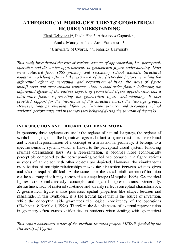 (PDF) A Theoretical Model of Students' Geometrical Figure Understanding