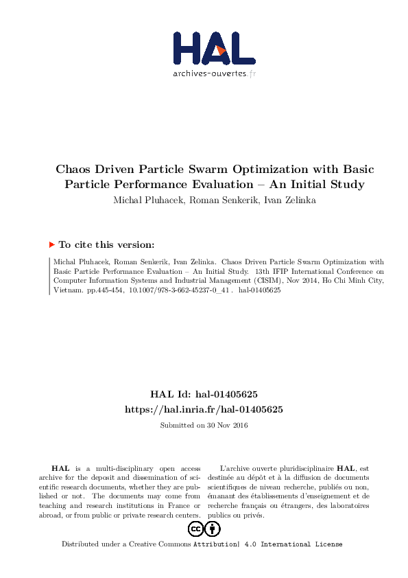 (PDF) Chaos Driven Particle Swarm Optimization with Basic Particle ...