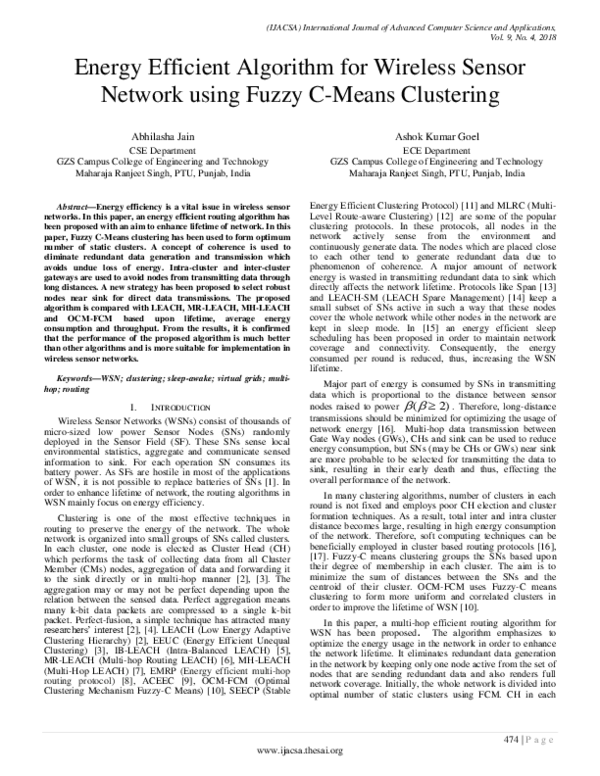 (PDF) Energy Efficient Algorithm for Wireless Sensor Network using ...