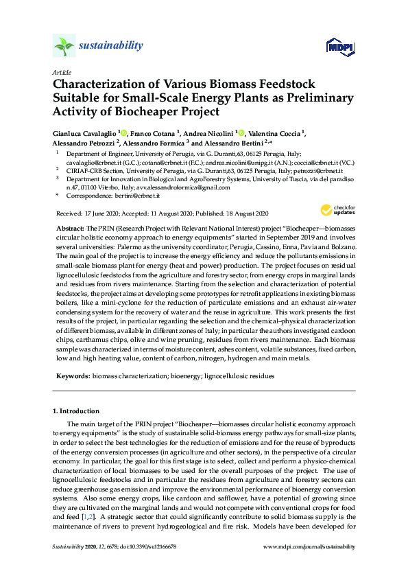 (PDF) Characterization of Various Biomass Feedstock Suitable for Small ...
