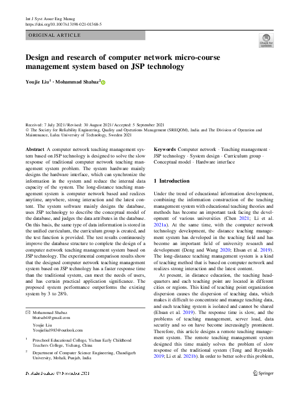 (PDF) Design and research of computer network micro-course management ...